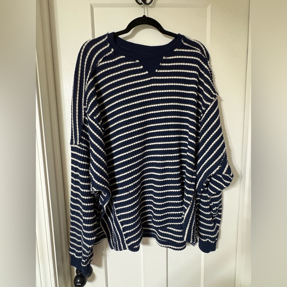 American Eagle Big Hug Striped Sweatshirt